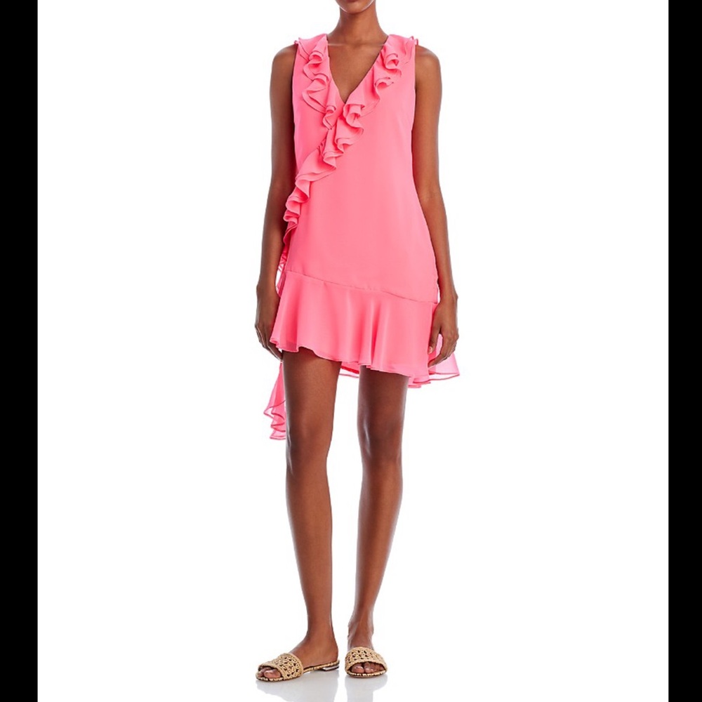 NWT Milly Noelle Chiffon Ruffled Mini Dress - Picture 3 of 8